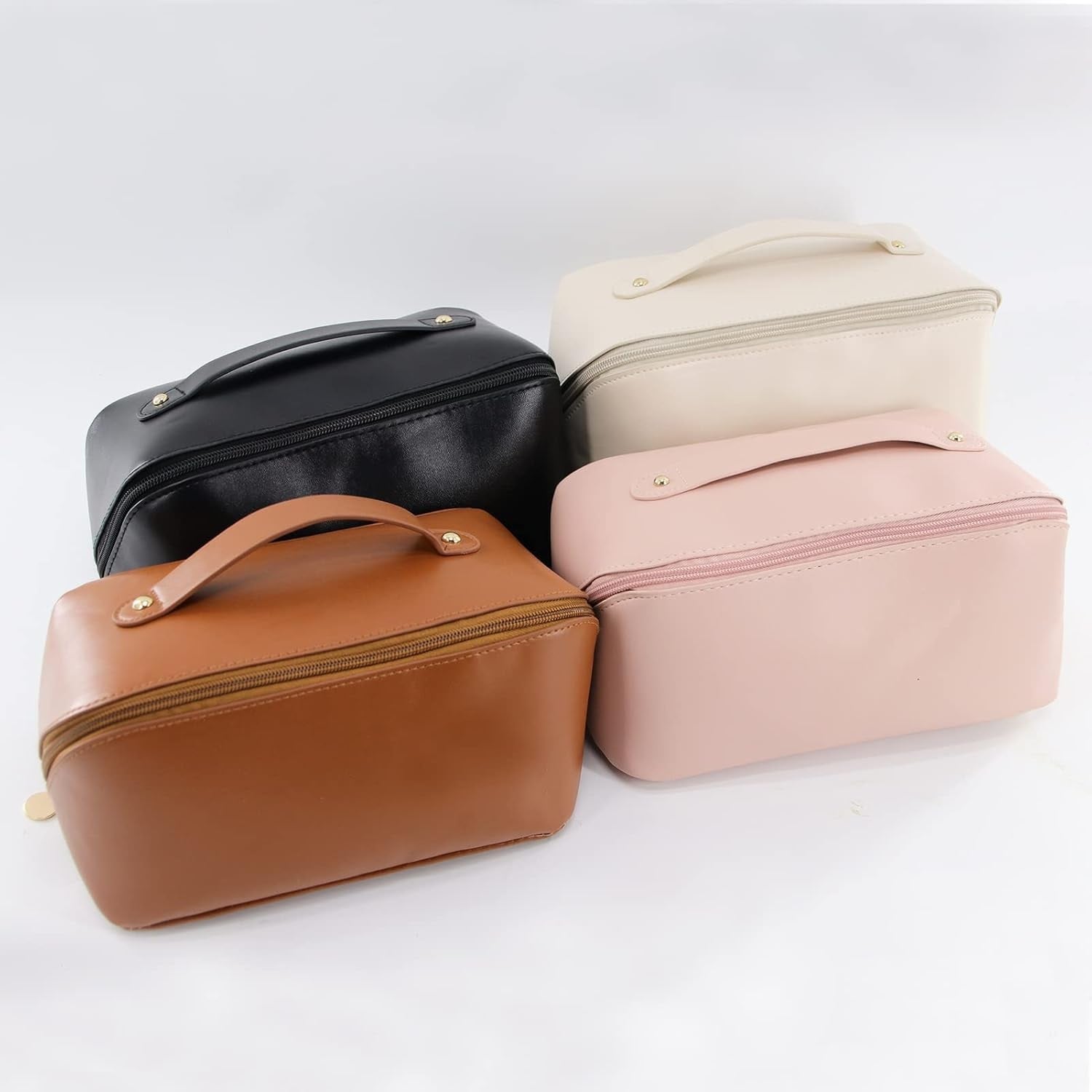 Large Pu Leather Travel Cosmetic Bag For Women Cosmetic Organizer High-capacity Makeup Bag Storage Pouch For Women