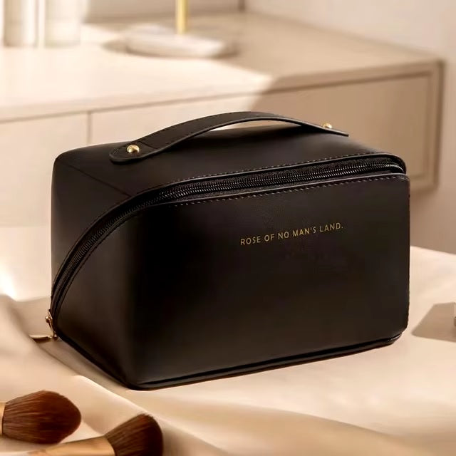 Large Pu Leather Travel Cosmetic Bag For Women Cosmetic Organizer High-capacity Makeup Bag Storage Pouch For Women