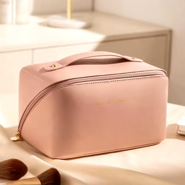 Large Pu Leather Travel Cosmetic Bag For Women Cosmetic Organizer High-capacity Makeup Bag Storage Pouch For Women